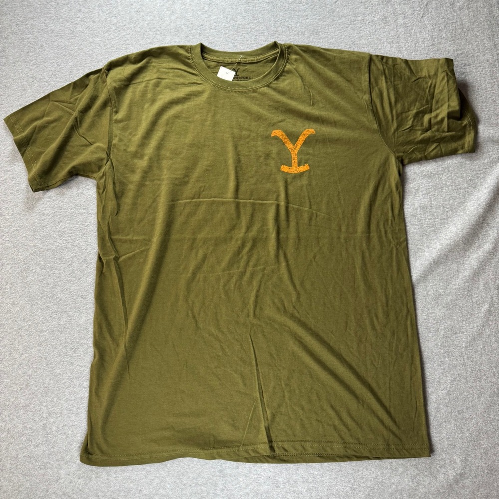 Yellowstone Rip Wheeler Cowboys Don't Say Goodbye Graphic T-Shirt Olive 2XL NEW